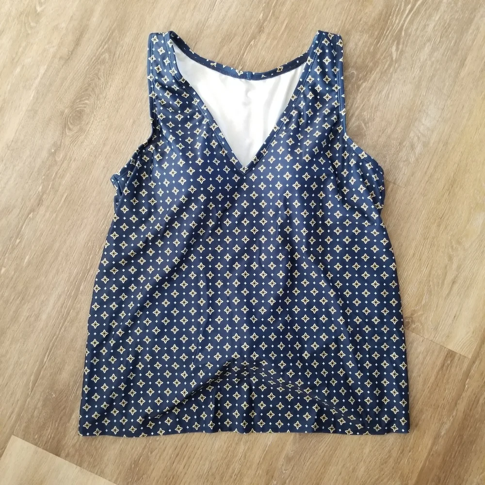 NWT Kona Sol Navy Back Tie Tankini Swim Top Size Small - Picture 3 of 9